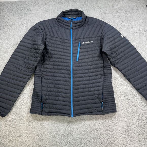 Eddie Bauer First Ascent Jacket Mens Medium Blue Stormdown 800 Quilted Coat - Picture 1 of 10